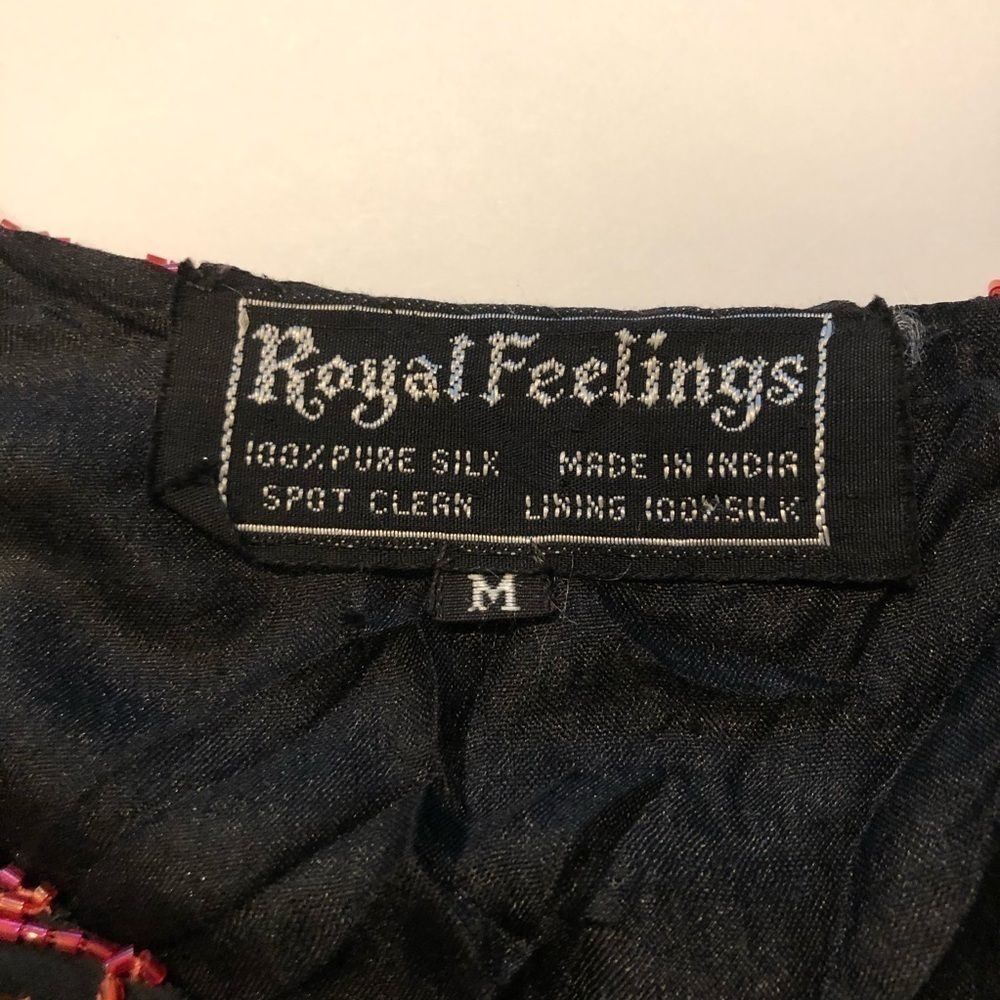 Royal Feelings Vintage Sequin Beaded Short Sleeve Top Size Medium - Picture 8 of 9
